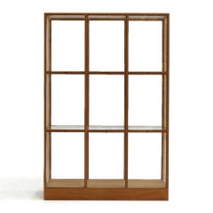 Piet Hein Eek Oak Display Cabinet Glass Bookcase Three Column Wide