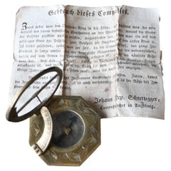 Rare 18th Century Equatorial Sundial And Compass By Johann Nepomuk Schrettegger