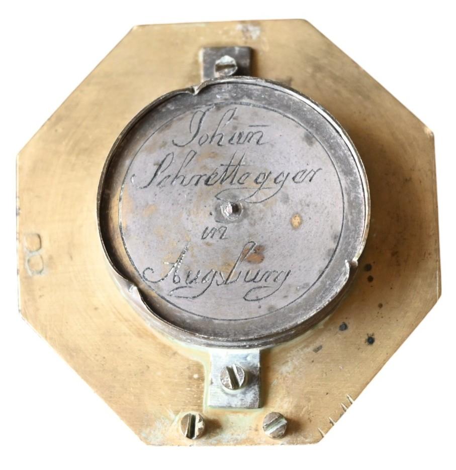 Rare cadran solaire équatorial et boussole du 18e siècle de Johann Nepomuk Schrettegger en vente 2