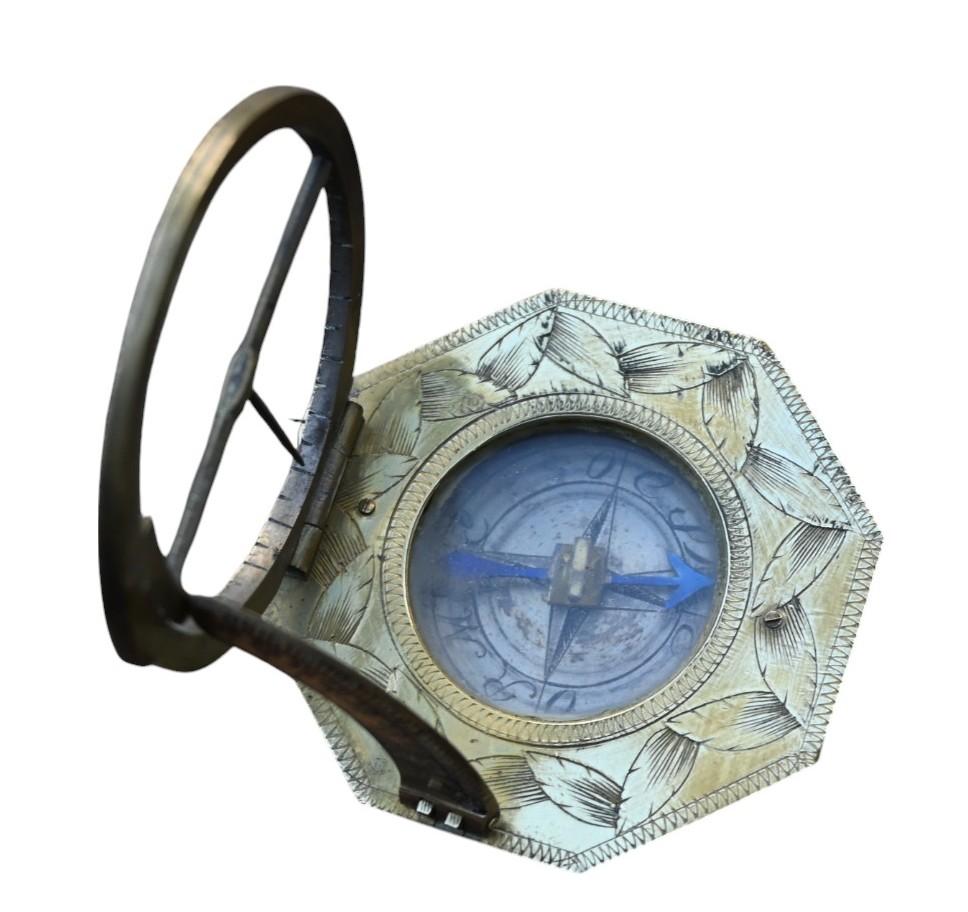 Rare cadran solaire équatorial et boussole du 18e siècle de Johann Nepomuk Schrettegger en vente 4