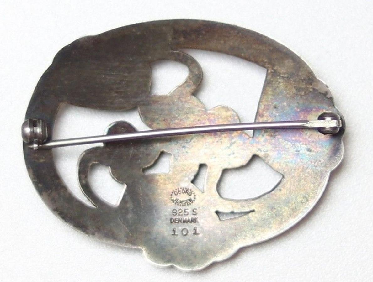 Art Nouveau Spilla in argento Georg Jensen #101 - motivo 