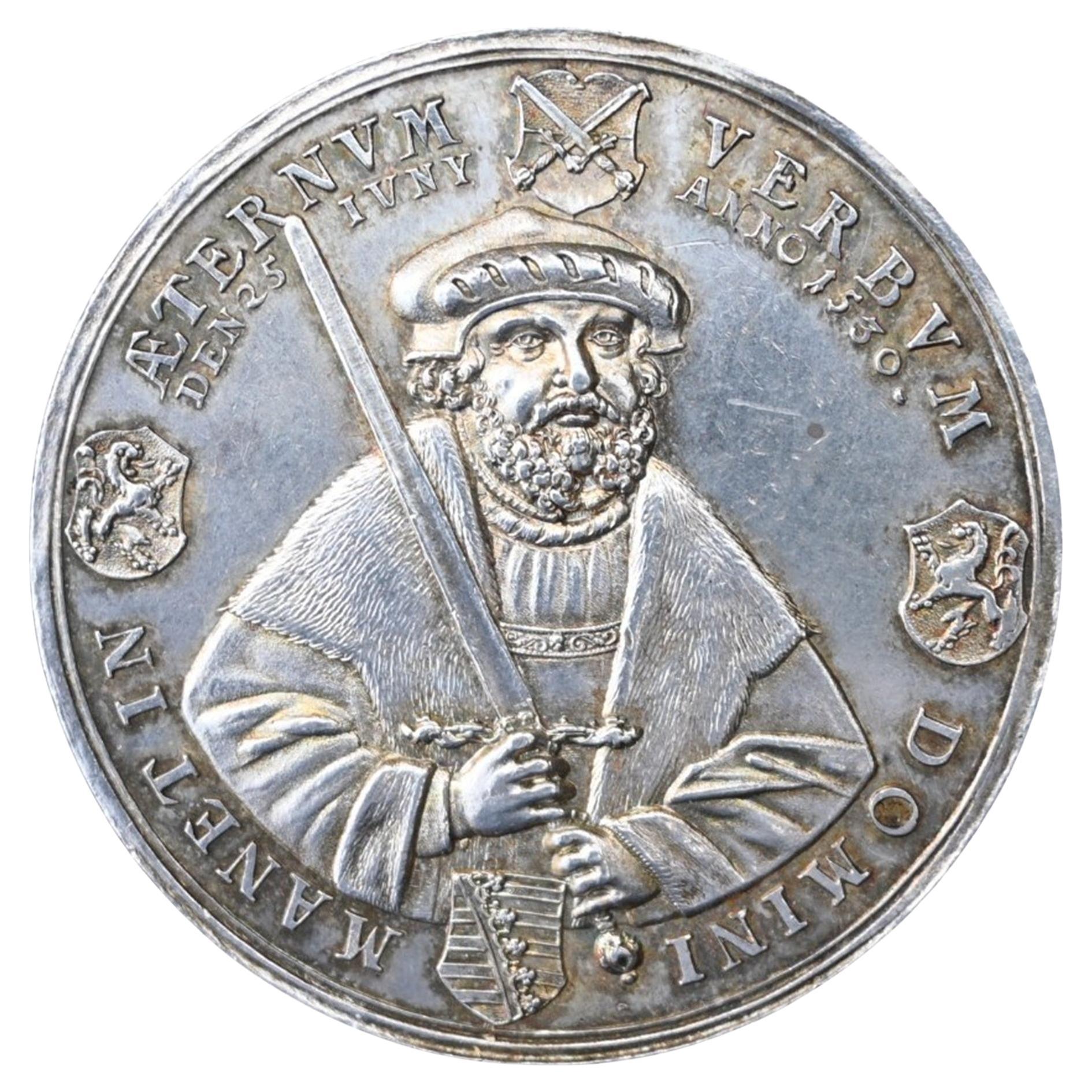 Medaglia commemorativa della Riforma in argento 1630, 100° anniversario di Augusta in vendita