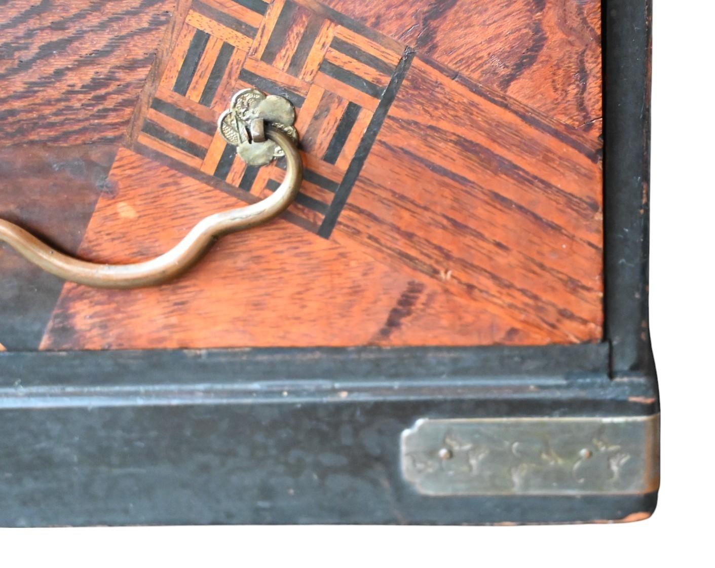 Japanese Kusuri Dansu – Apothecary Box With Yosegi Marquetry & Raden Inlays For Sale 4