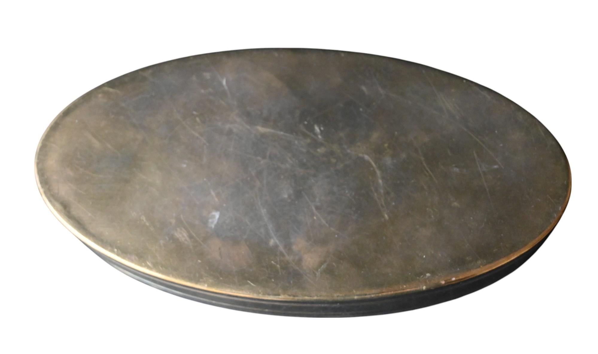 Hand-Painted Antique Oval Bronze Box With Hand-painted Miniature – Signed 
