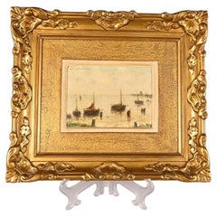 Edward Portieltje (1861–1949) – Meereslandschaft mit Fischerbooten