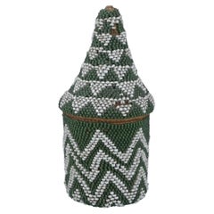 Tutsi Beaded Lidded Basket — Rwanda, Early 20th Century