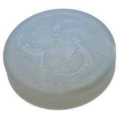 Sabino Paris — “Three Mermaids” Art Deco Opalescent Glass Powder Box, 1930s