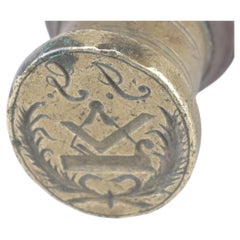 Sello masónico de madera y latón, siglo XVIII