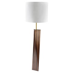 Waxed Macassar Ebony Wood Floor lamp Rythme by Hervé Langlais 