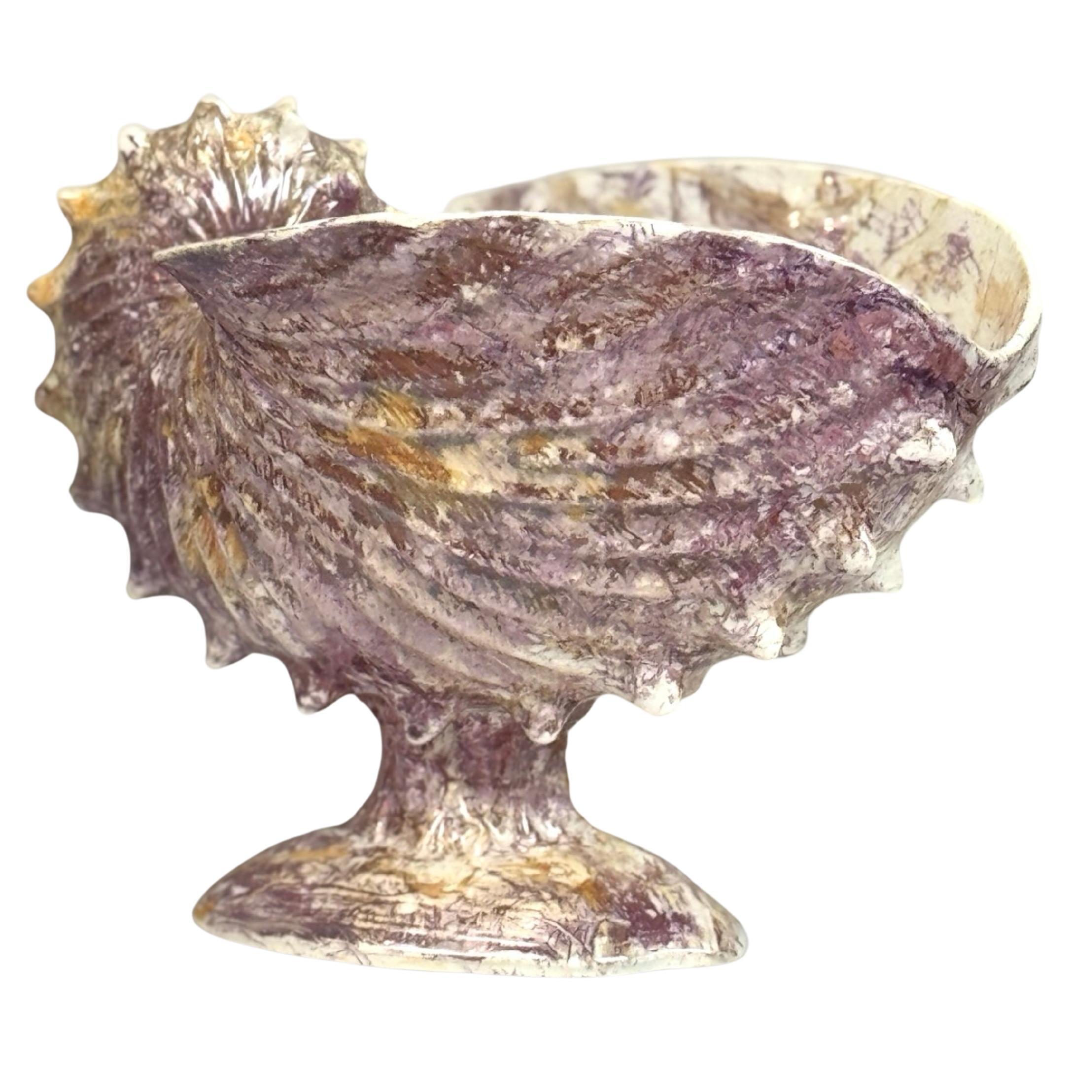 Centro de mesa Wedgwood Queensware 'Moonlight Lustre' en forma de concha de nautilus