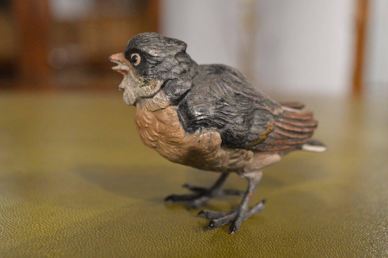 Austrian Cold Painted Bronze Sparrow In Excellent Condition For Sale In Darwen, GB