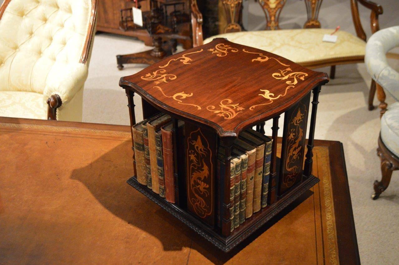 Early 20th Century A Small Mahogany Edwardian Period Revolving Book Table Bookcase By Shapland & Pe