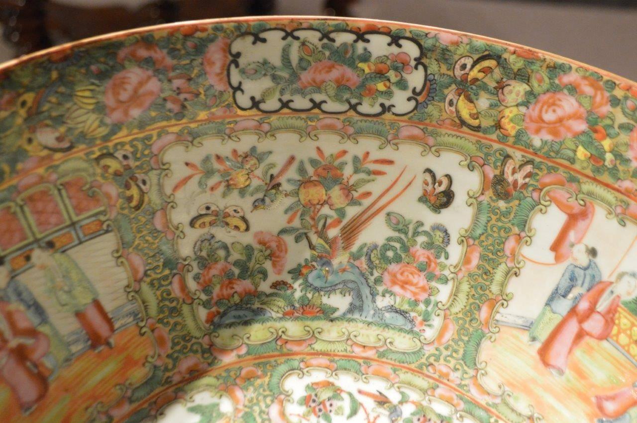 Chinese Large Canton Famille Rose Punch Bowl