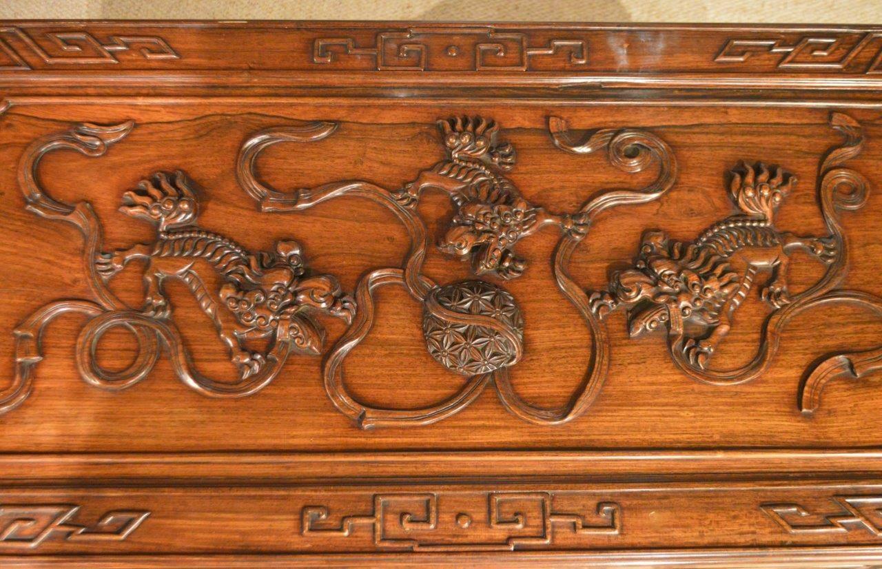 Hardwood Chinese Carved Camphor Lined Trunk 2