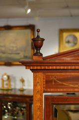 Fine Quality Mahogany Inlaid Edwardian Period Antique Cheval Mirror