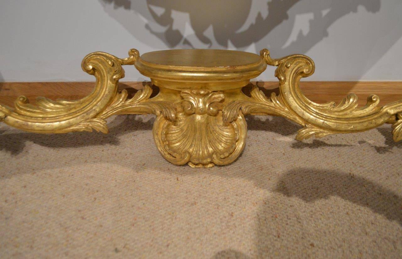Late 19th Century Superb 19th Century French Baroque Style Gilt-Wood Serpentine Console Table