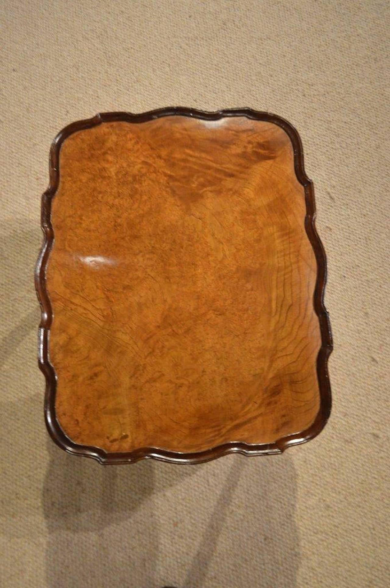 Small Burr Walnut, 1920s, Period Antique Coffee Table In Excellent Condition In Darwen, GB