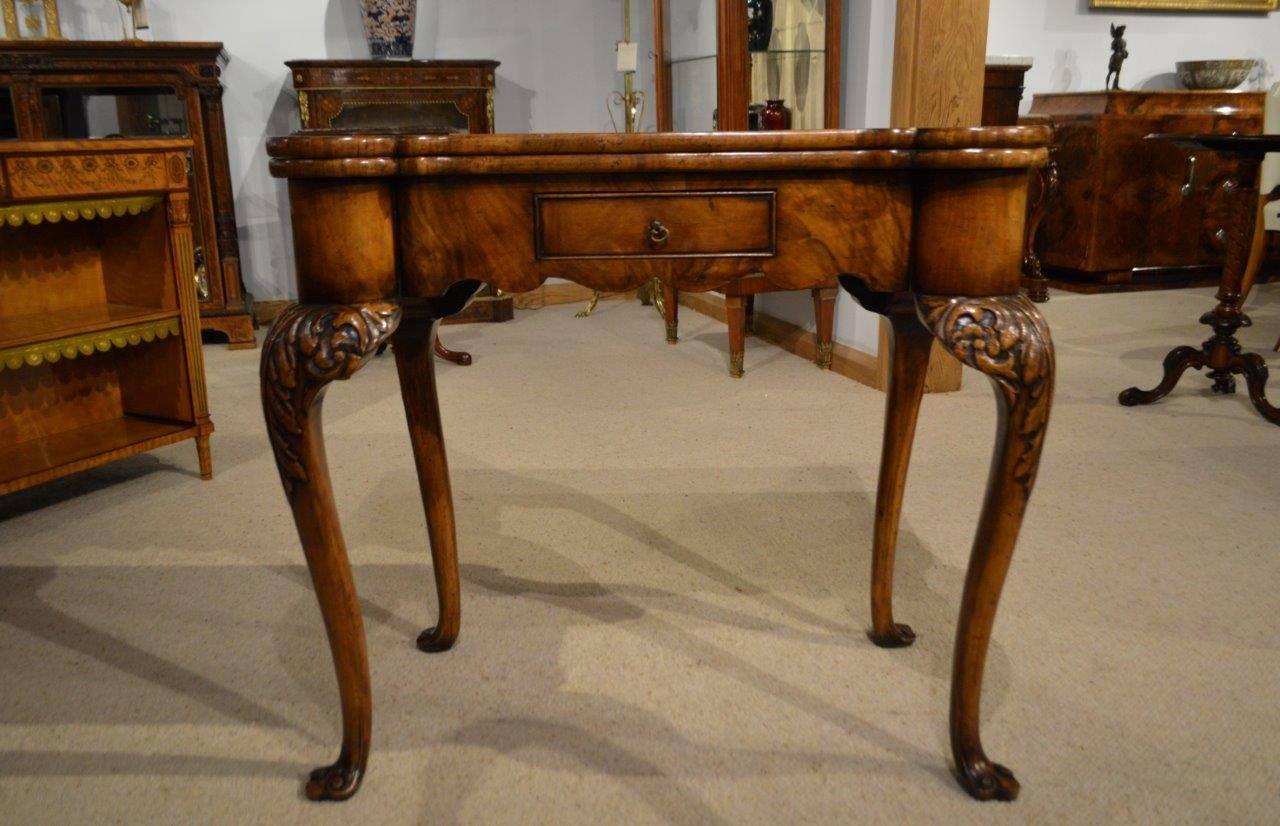 Walnut George I Style Antique Card Table In Excellent Condition In Darwen, GB