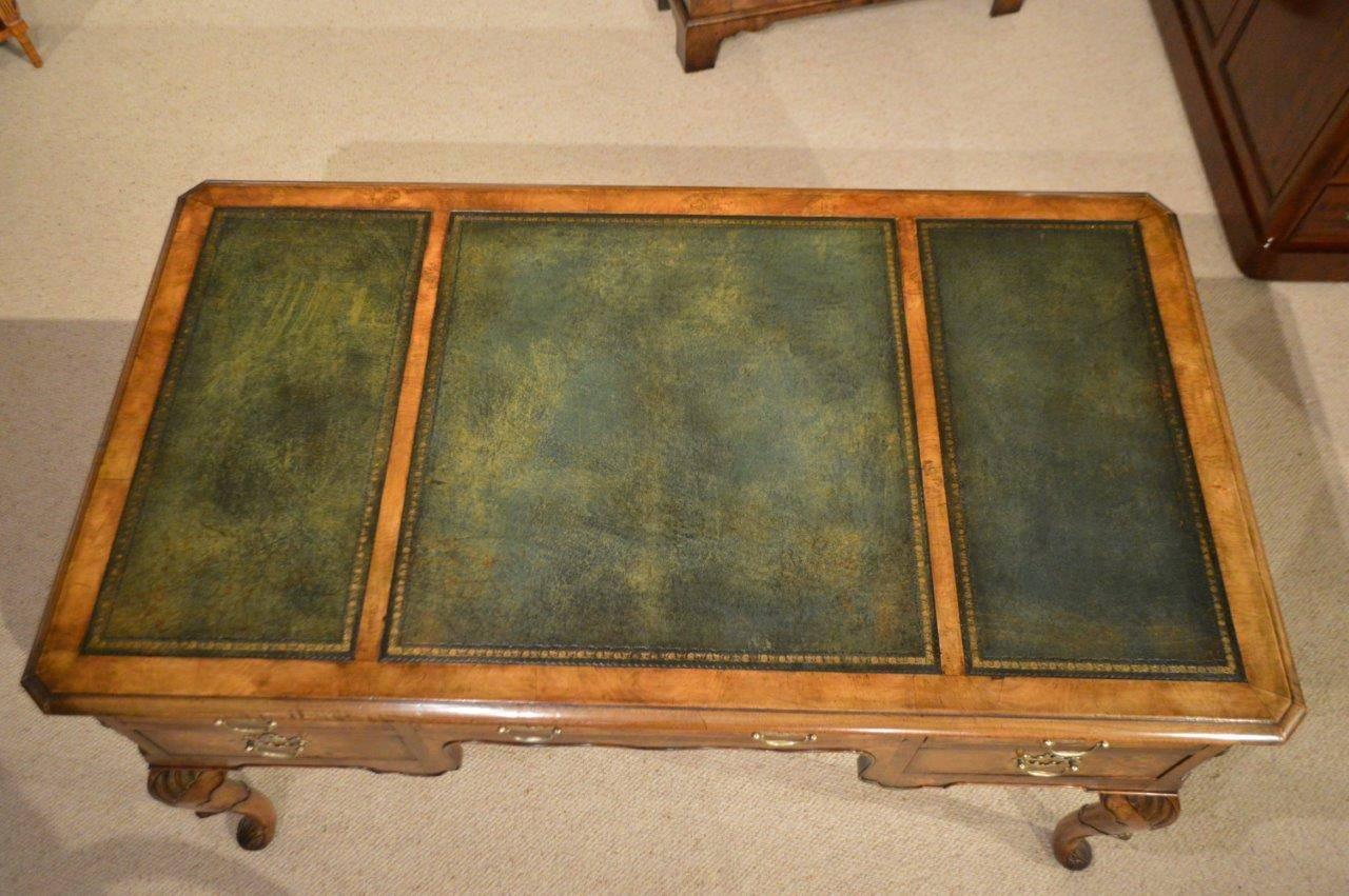 Early 20th Century Antique Burr Walnut Writing Table by Maple & Co of London
