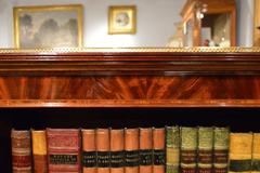 Mahogany Inlaid Edwardian Antique Open Bookcase, James Shoolbred & Co of London