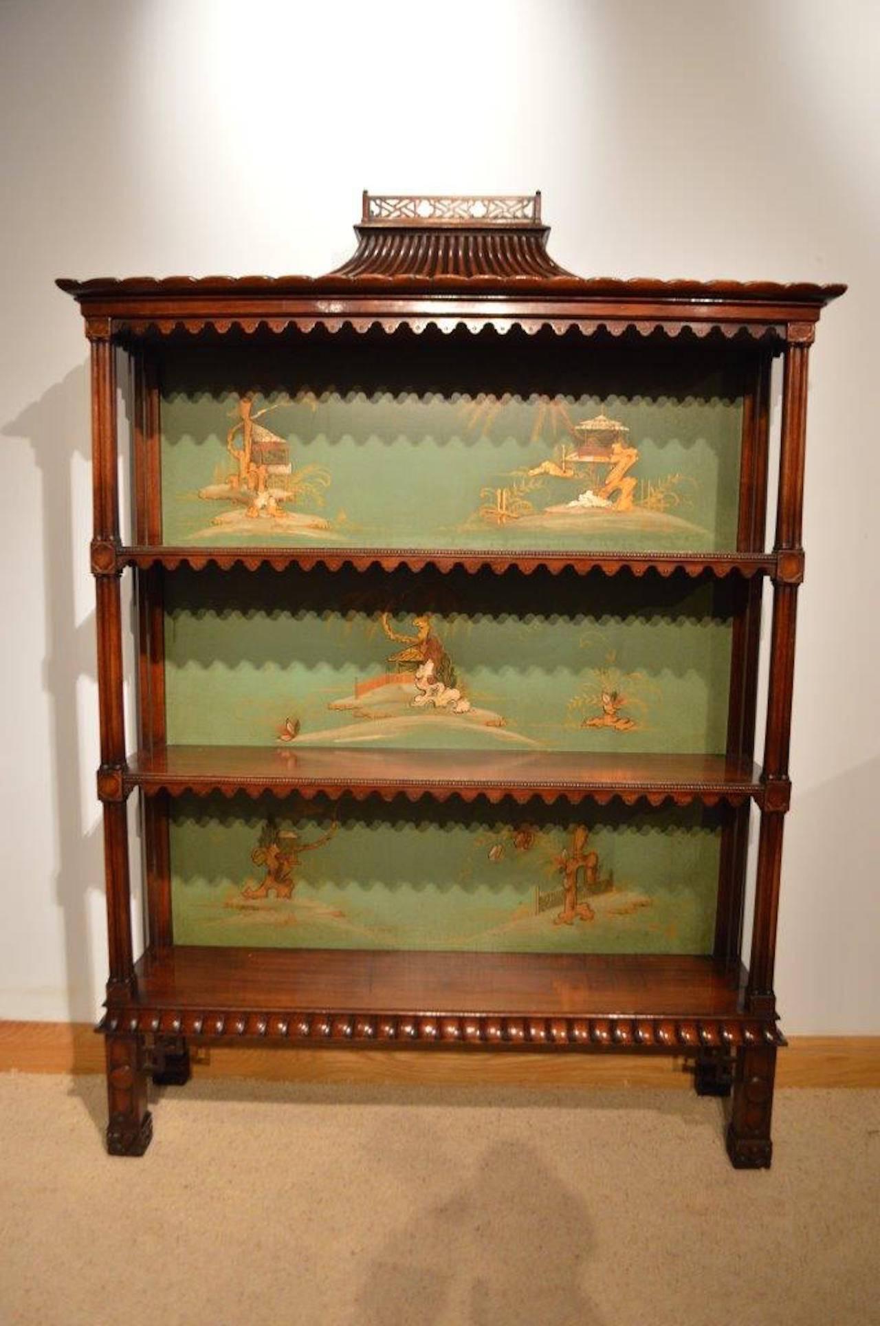 Superb Decorative Pair of Chinese Chippendale Open Bookcases 4