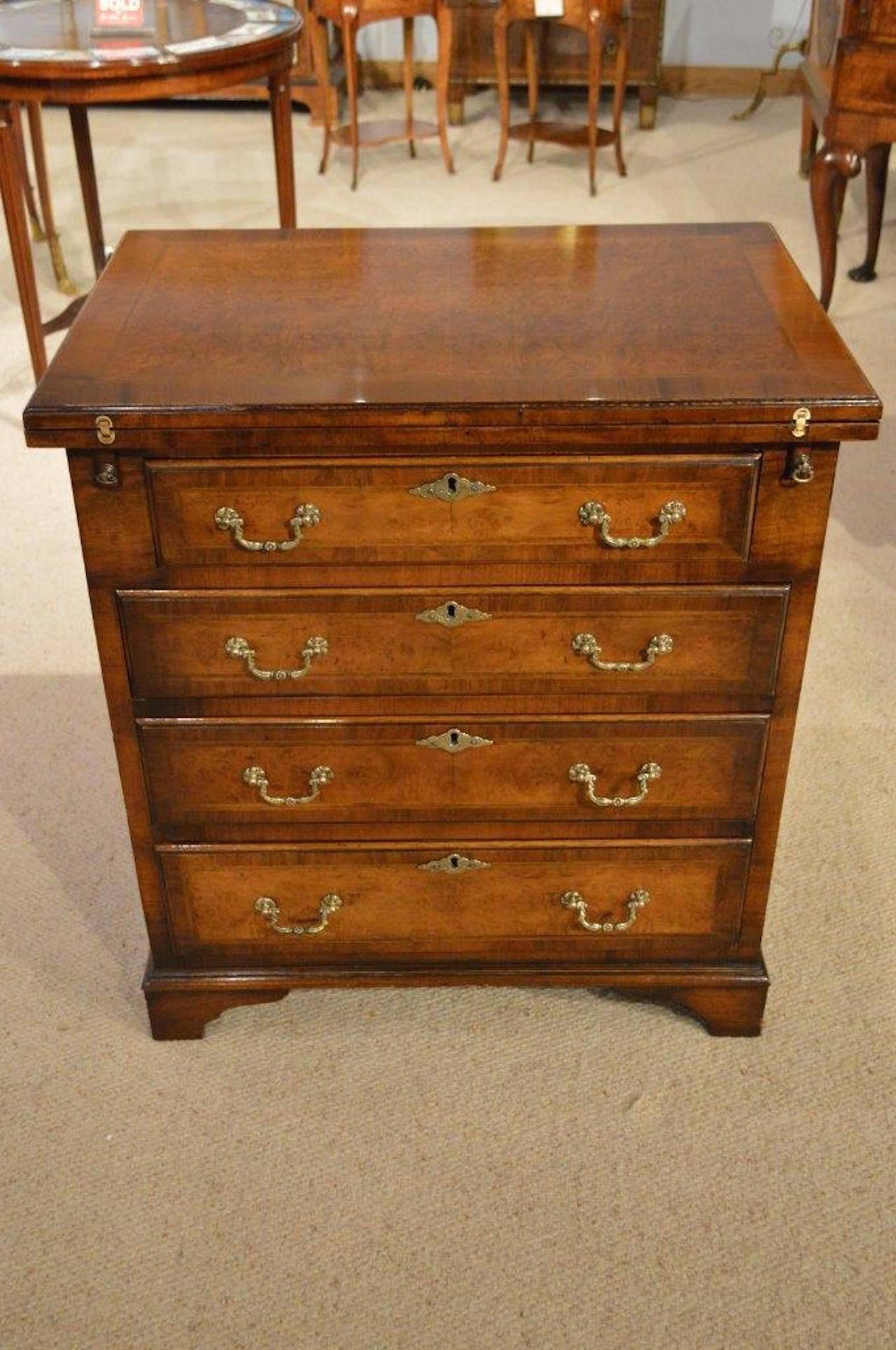 Walnut and Herringbone Banded George I Style Bachelors Chest 3