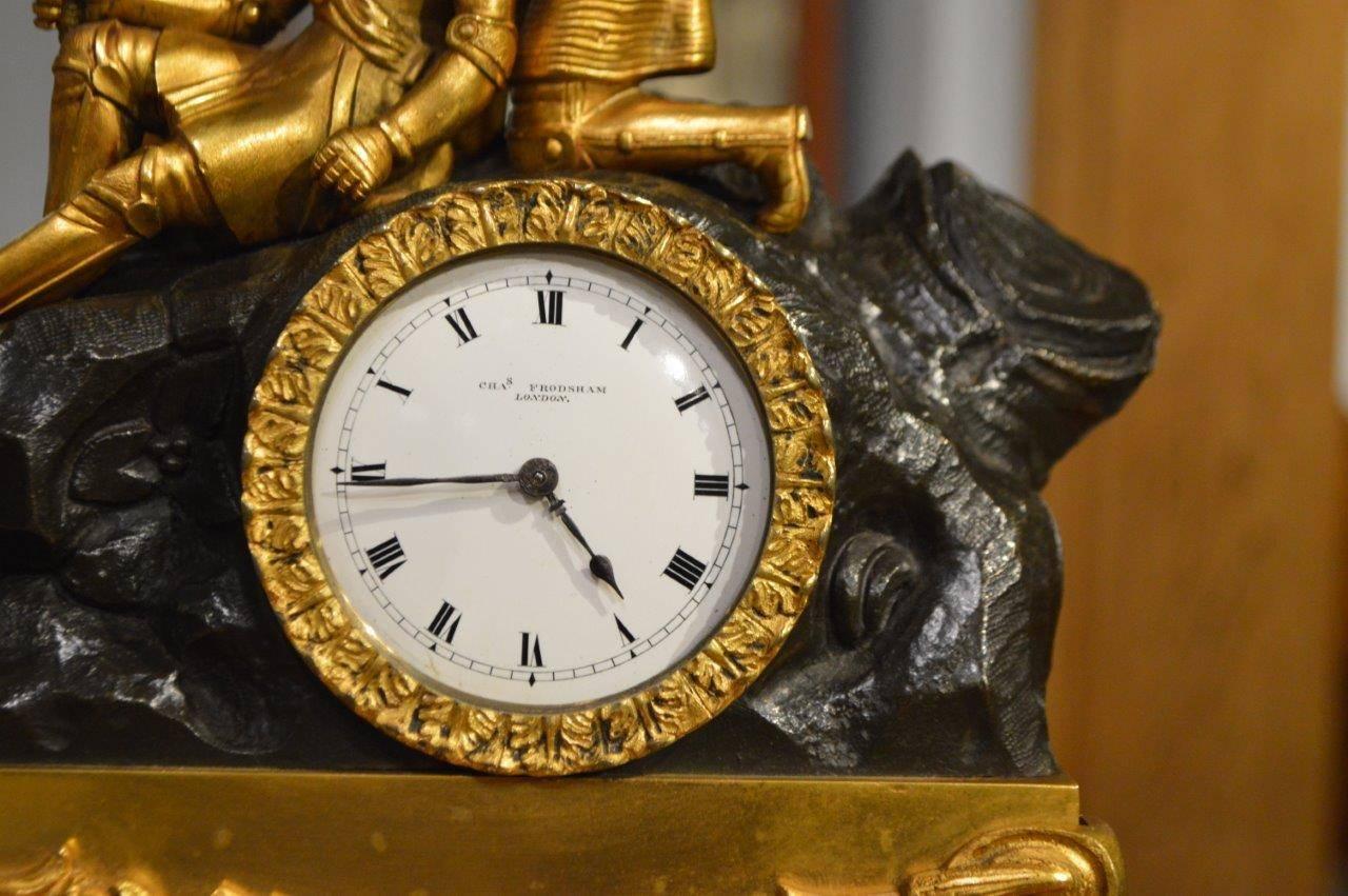 Bronze and Ormolu-Mounted Mid-19th Century Period Clock by Charles Frodsham In Excellent Condition In Darwen, GB
