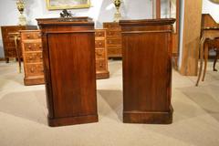 Near Pair of Burr Walnut Victorian Period Antique Bedside Cabinets