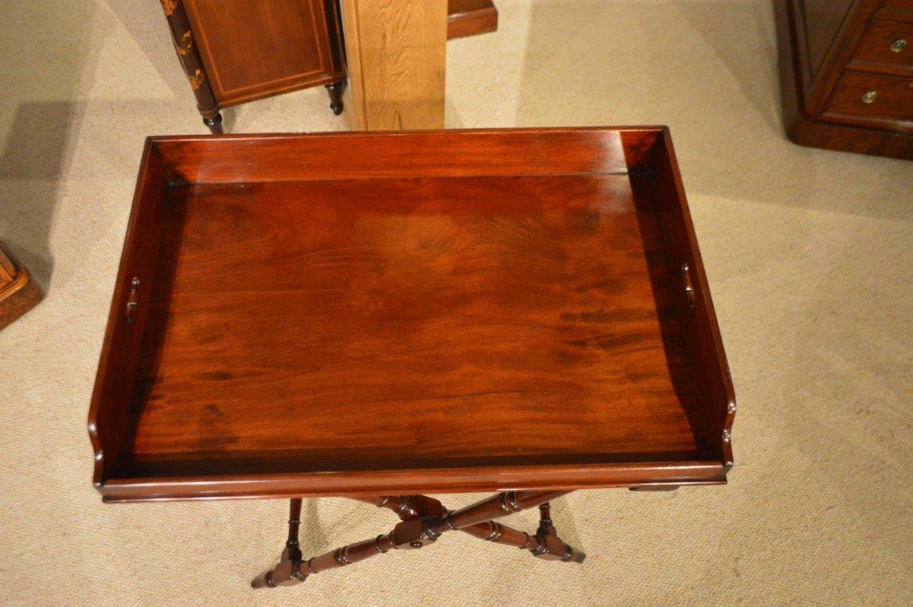 Fine Quality Mahogany Early Victorian Period Butlers Tray on Stand 1
