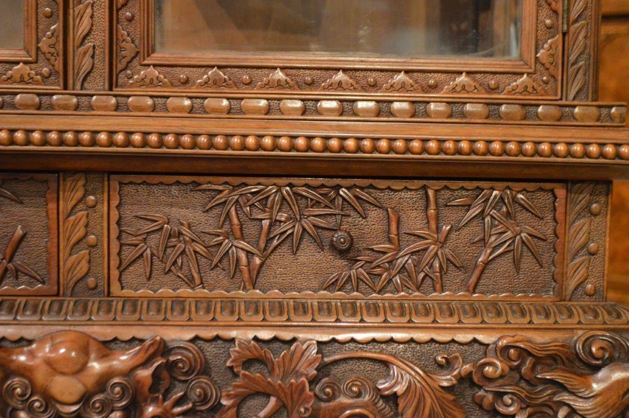 Carved Cabinet on Stand Japanese Meiji Period 2