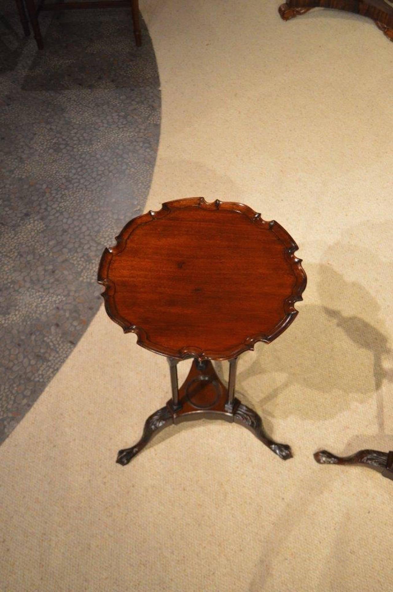 Fine Pair of Mahogany Edwardian Period Chippendale Style Wine Tables 2