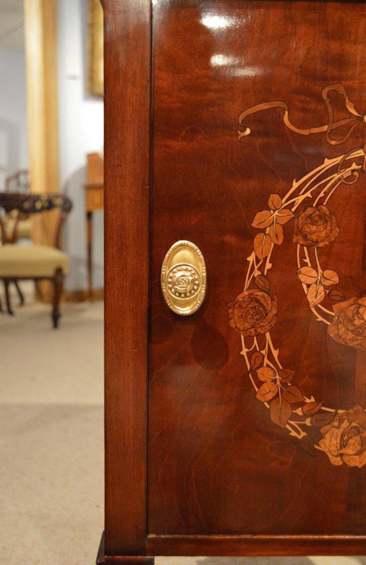 Good Pair of Liberty & Co Edwardian Period Mahogany Bedside Cabinets 2