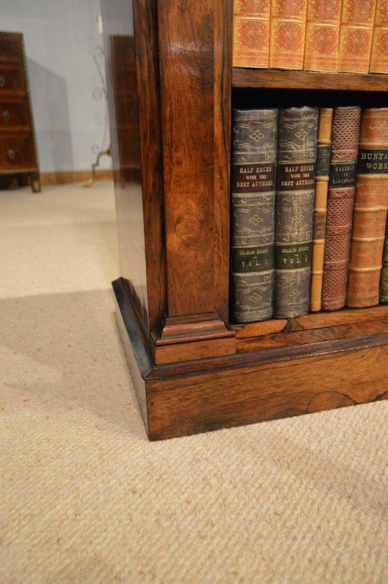Mid-19th Century Rosewood William IV Period Antique Open Bookcase