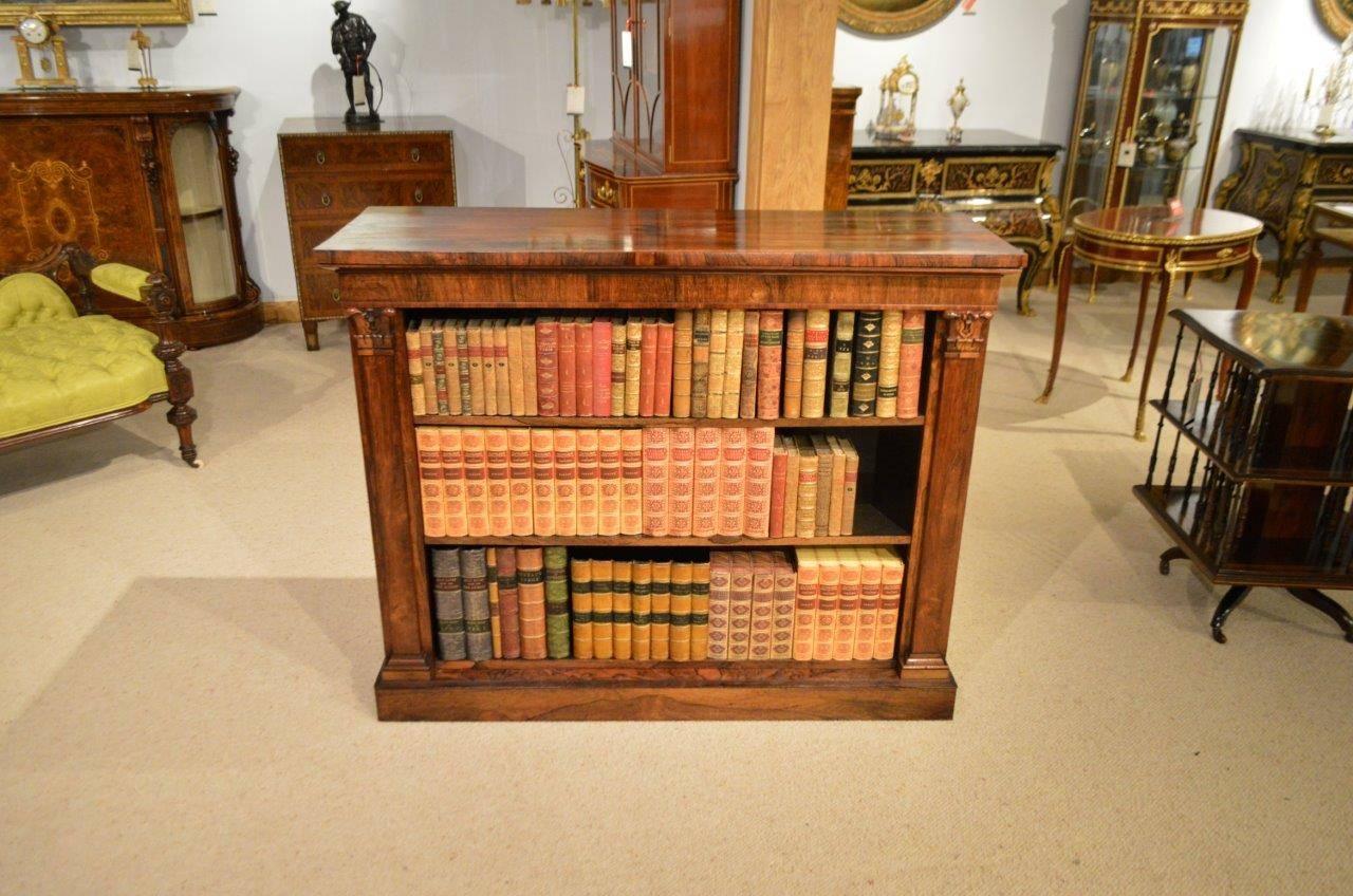 Rosewood William IV Period Antique Open Bookcase 1