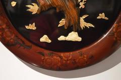 Pair of Japanese Meiji Period On-Laid Lacquered Panels