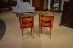 Fine Pair of Late 19th Century French Kidney Shaped Inlaid Side Tables