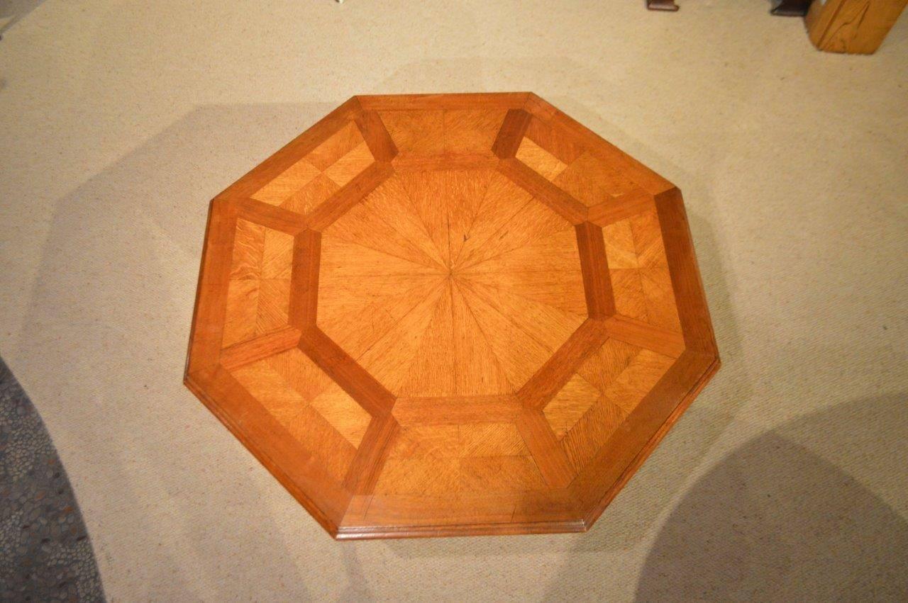 Late 19th Century Oak Victorian Period Octagonal Parquetry Table by Howard & Sons of London