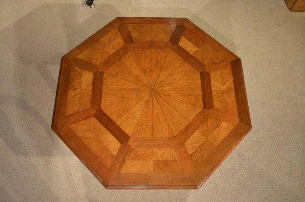 Oak Victorian Period Octagonal Parquetry Table by Howard & Sons of London 1