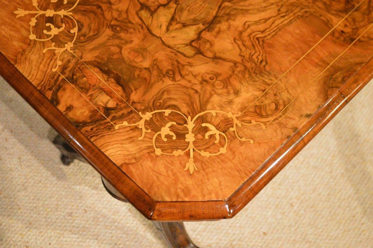 Burr Walnut Victorian Period Rectangular Antique Coffee Table 2