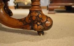 Magnificent and Large Burr Walnut and Bird's-Eye Maple Marquetry Victorian Peri