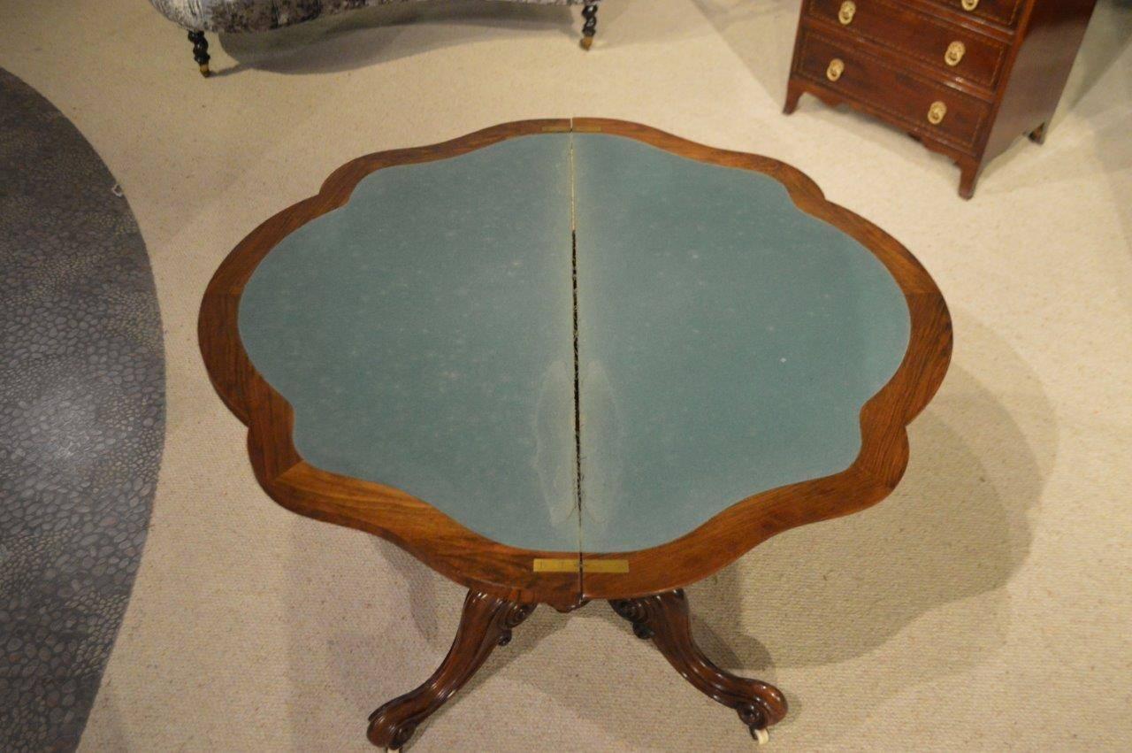 antique folding card table