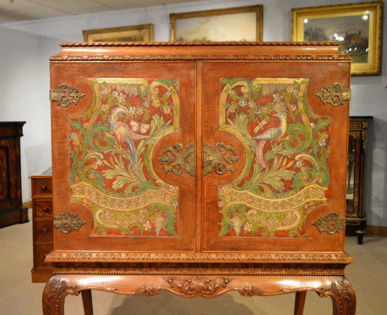 Early 20th Century Superb Edwardian Period Cocktail Cabinet on Stand