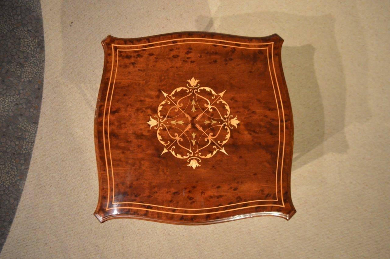 Beautiful Mahogany and Marquetry Inlaid Edwardian Period Antique Revolving Boo In Excellent Condition In Darwen, GB