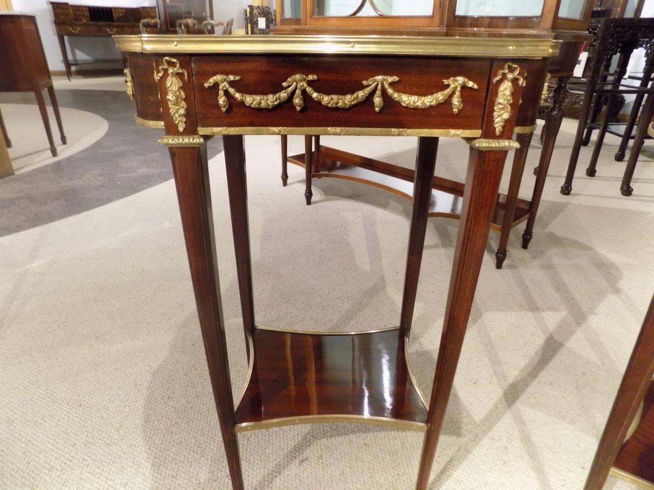 Pair of French Mahogany, Kingwood and Parquetry Inlaid Side Tables 2