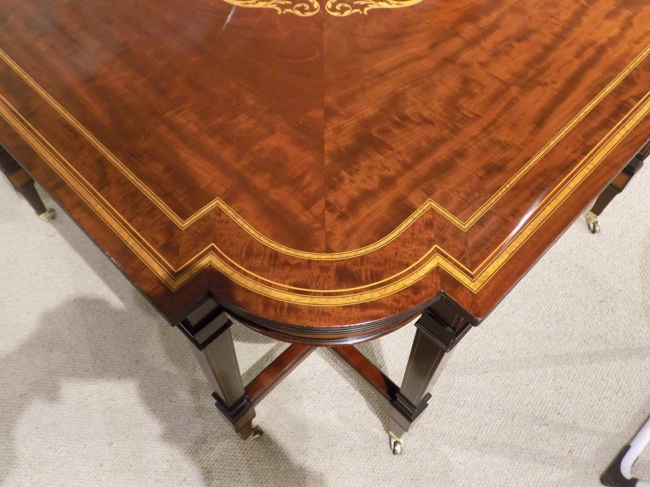 Large and Rare Mahogany Inlaid Edwardian Period Antique Centre Table For Sale 3