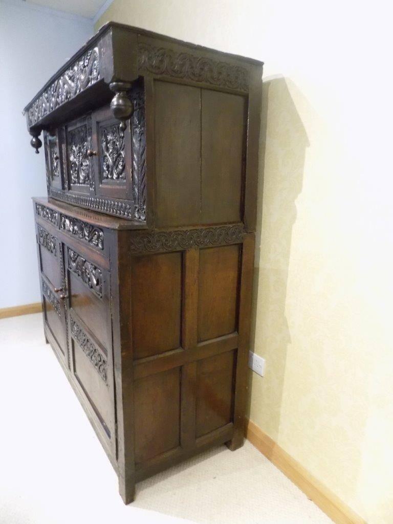 Rare Late 17th Century Westmorland Antique Oak Court Cupboard 1