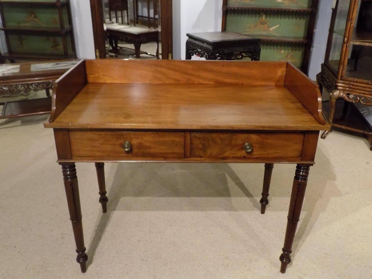 Mid-19th Century Mahogany William IV Period Two-Drawer Hall Table