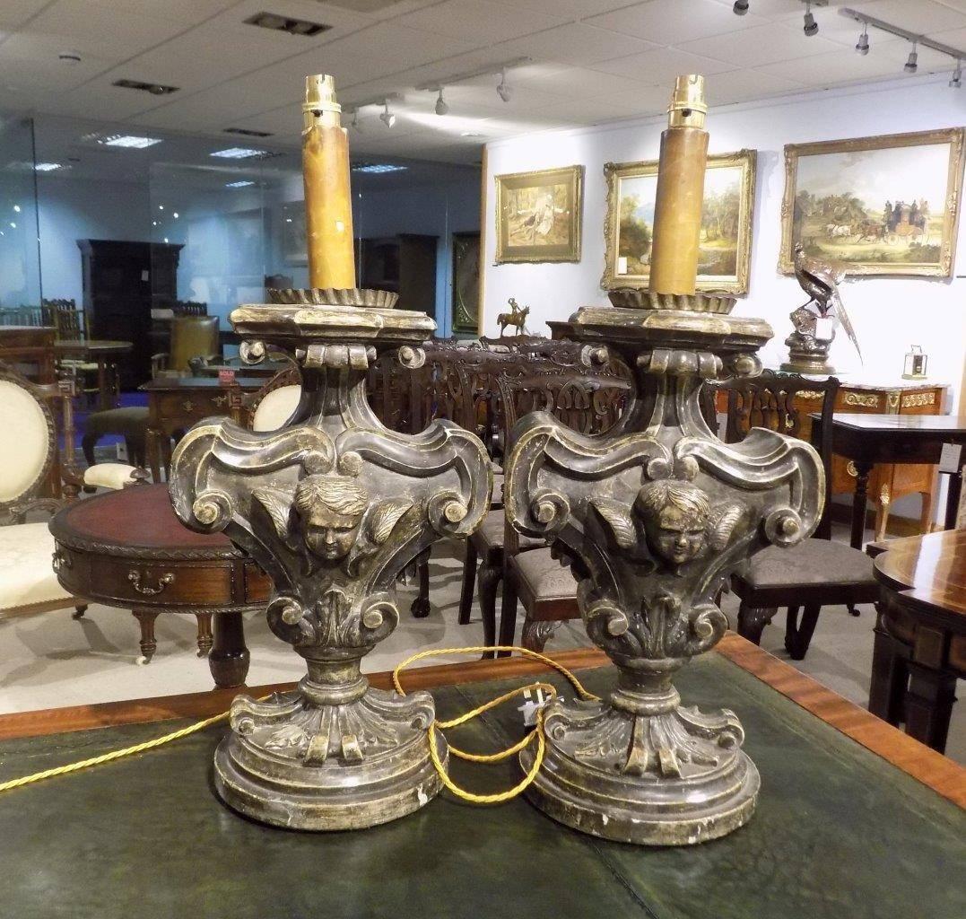 Good Pair of Antique 19th Century Venetian Baroque Table Lamps 2