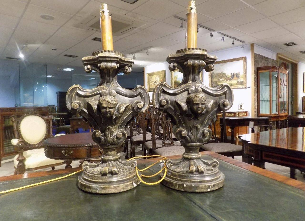 Good Pair of Antique 19th Century Venetian Baroque Table Lamps 3