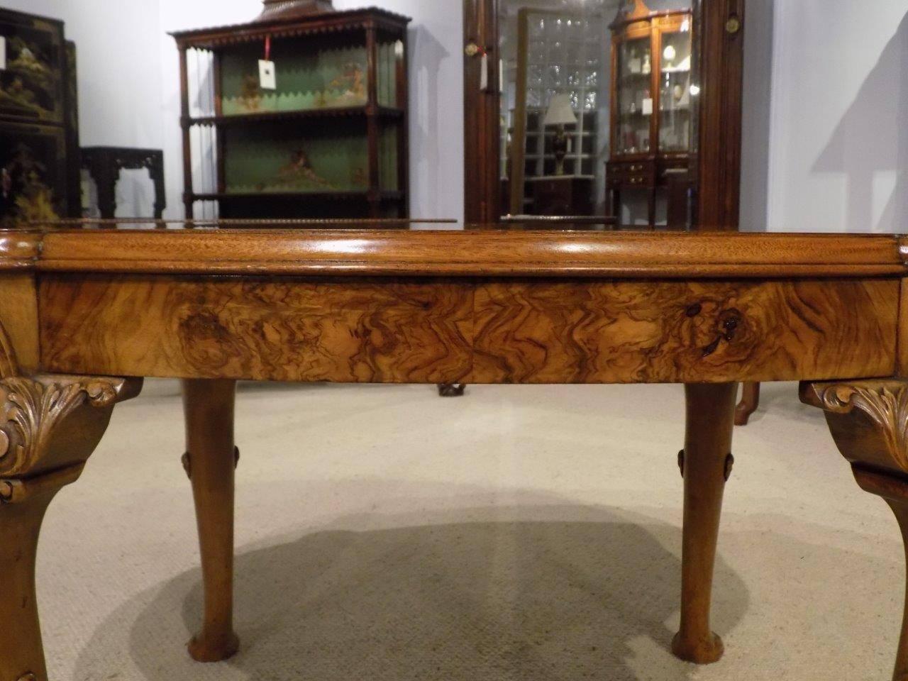 Burr Walnut George I Revival Oval Antique Coffee Table 2